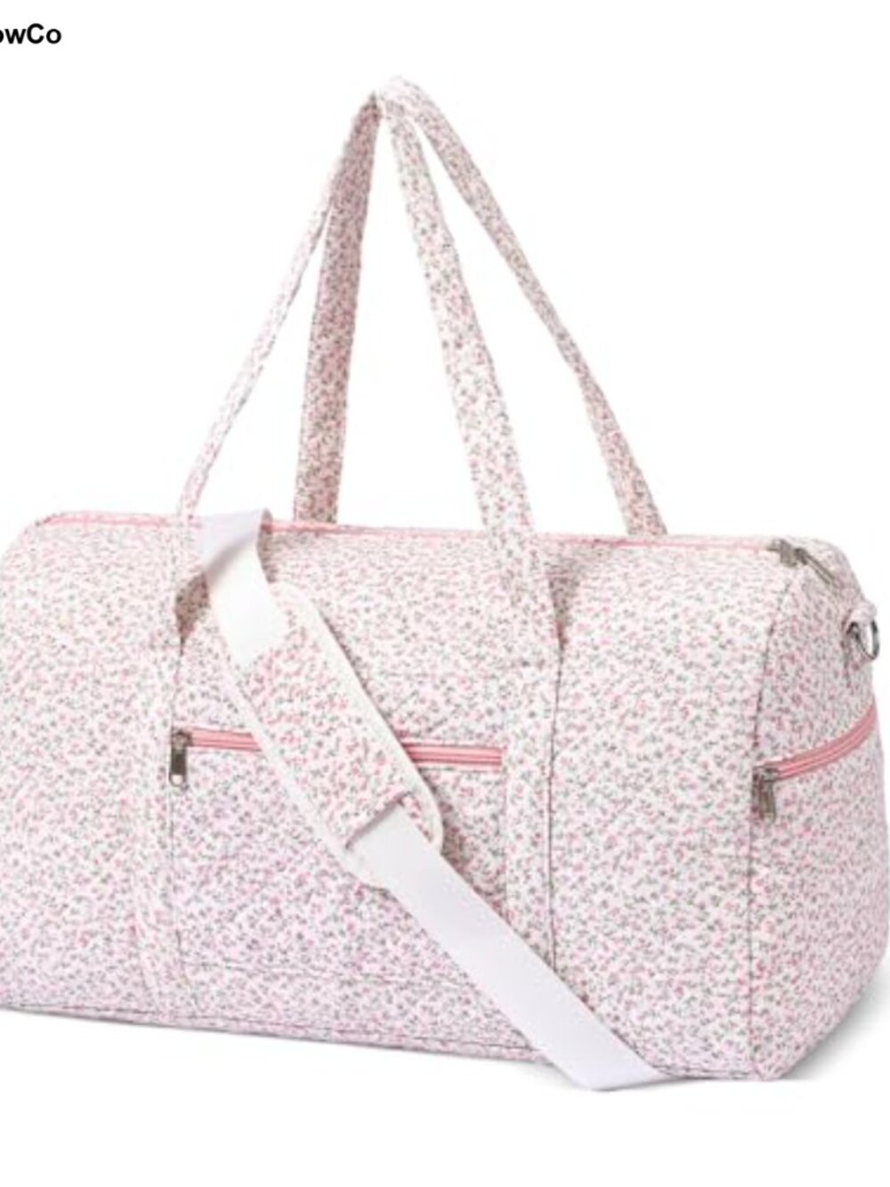 Quilted Duffle Bag for Women, Travel Weekend Gym Carry-On with Shoulder Strap